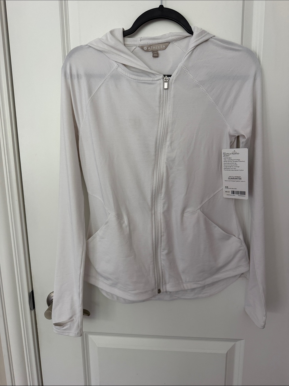 NWT Athleta Light Ivory Hooded Zip-Up Jacket
